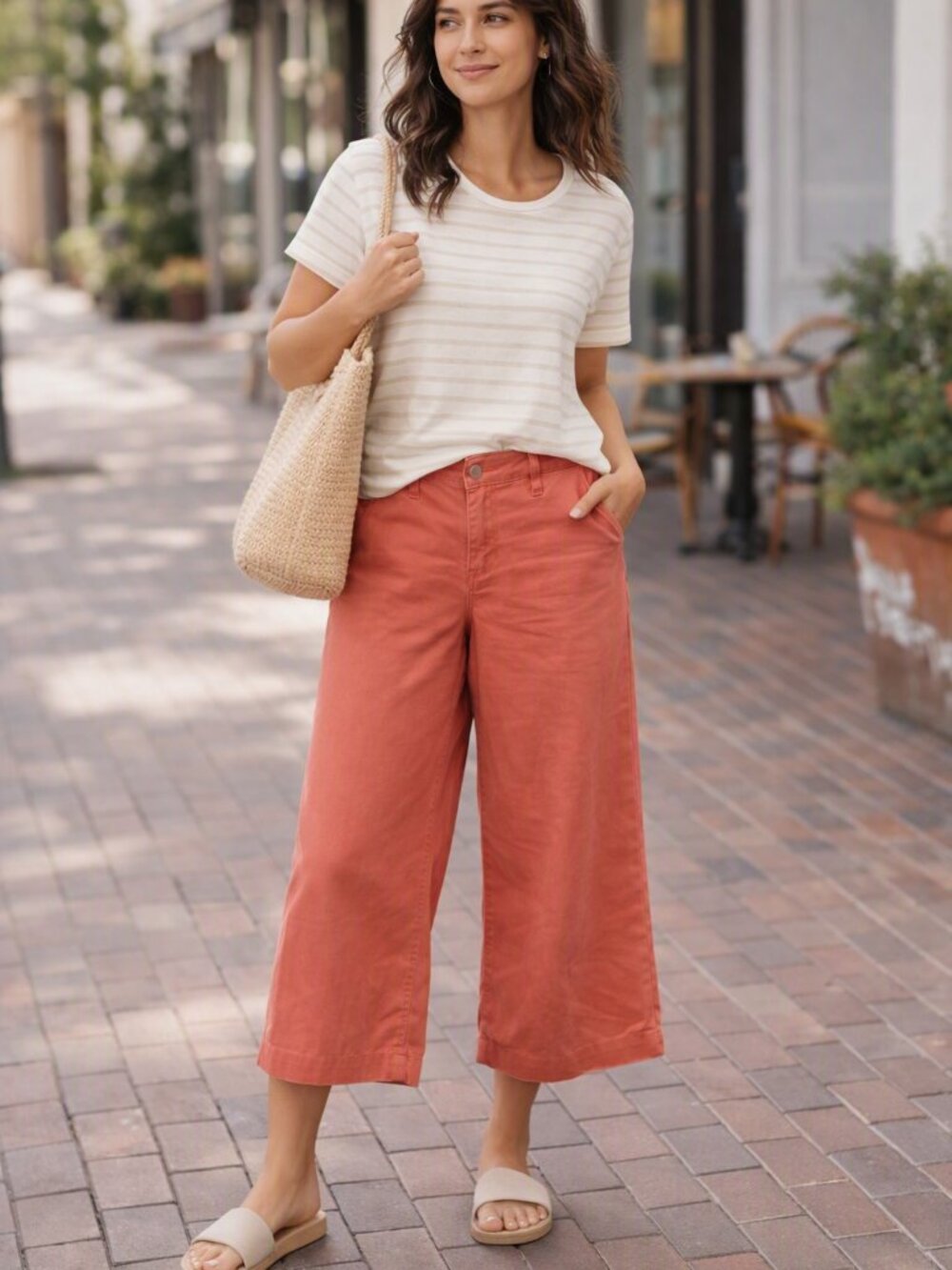 a new day Coral Cropped Chinos - Dusty Coral